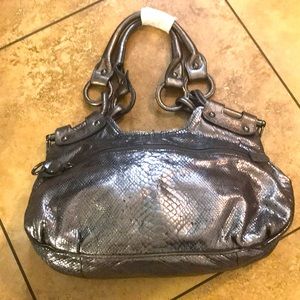 Sabina New York Grey Metallic Snake Print Shoulder Bag, Used, $100 OBO